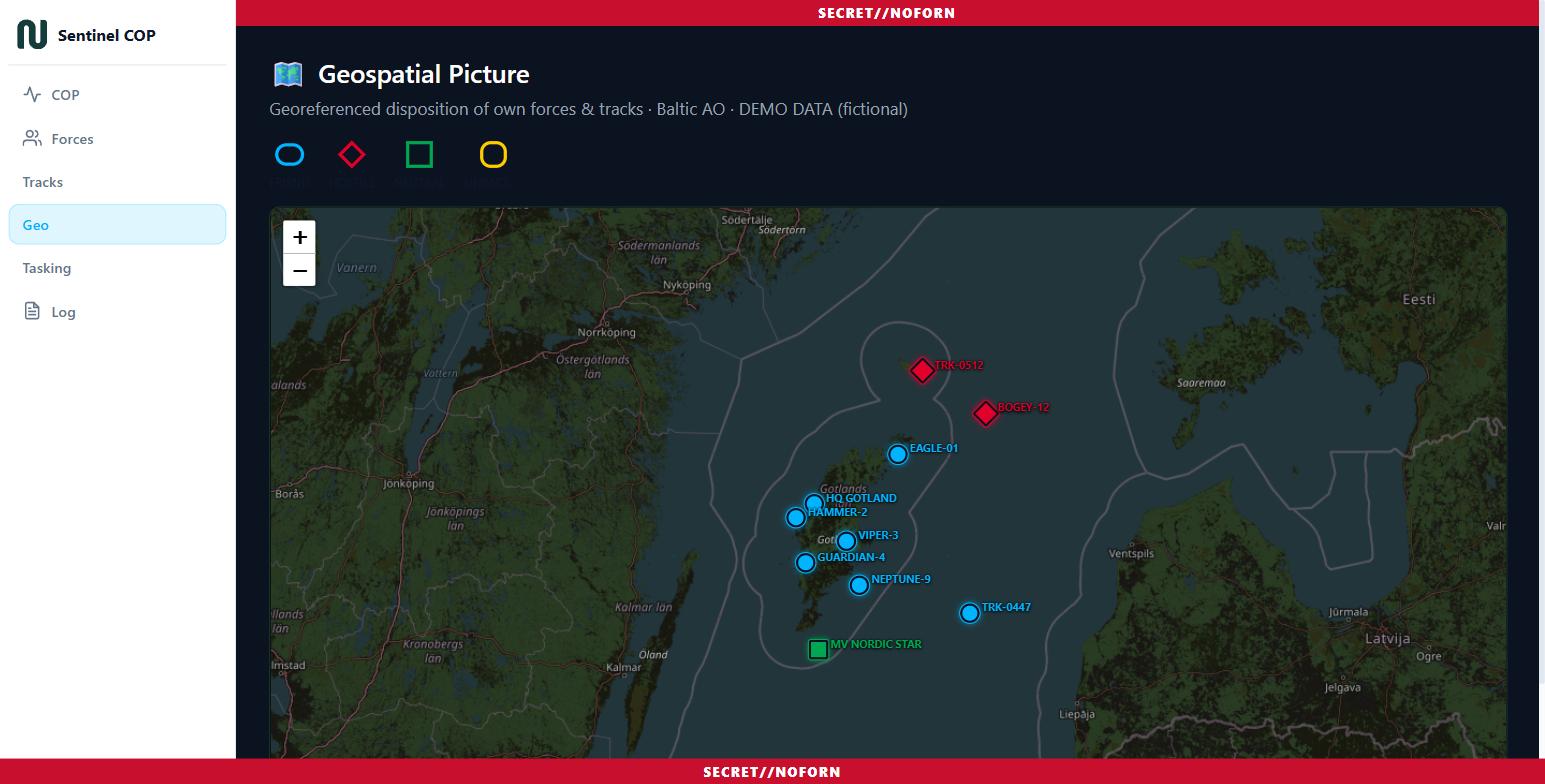 Sentinel COP tactical map